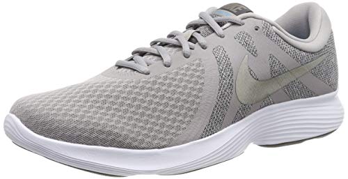 Nike Revolution 4, Zapatillas de Running para Hombre, Atmosphere Grey/MTLC Pewter-Thunder Grey-LT Current Blue-White, 42 EU