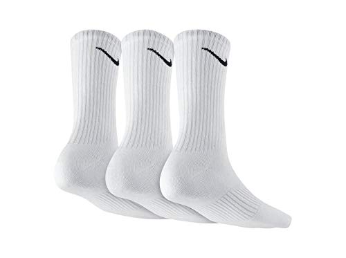 Nike Soken Lightweight Crew Paquete de 3 Pares Calcetines, Hombre, Blanco (White/Black), 38-42 EU