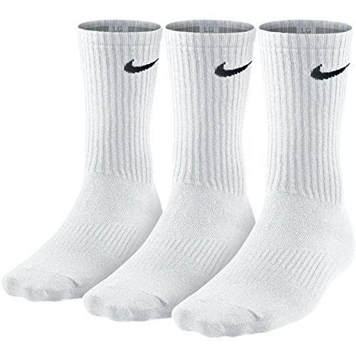 Nike Soken Lightweight Crew Paquete de 3 Pares Calcetines, Hombre, Blanco (White/Black), 38-42 EU