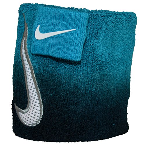 Nike Swoosh - Muñequera ajustable, color azul y negro