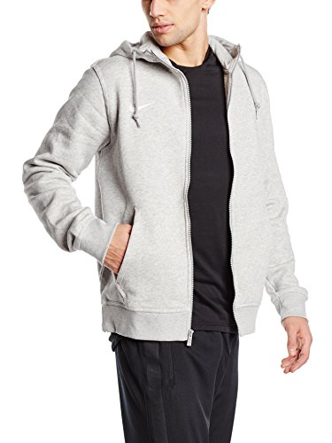 Nike Team Club Fz Hoody - Sudadera con capucha para hombre, color Gris (Grey Heather/Football White), talla M