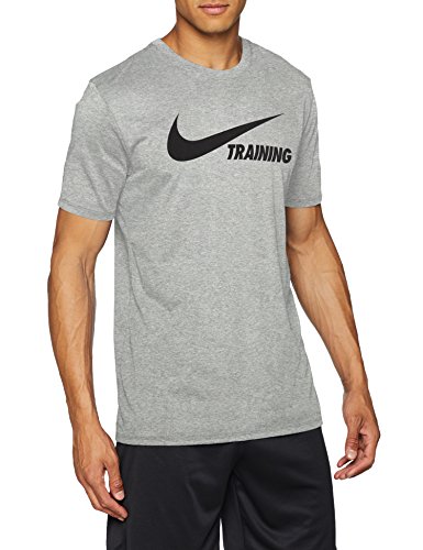 NIKE Training Swoosh tee Camisetas - Camisetas y Tops, Hombre, Dk Grey Heather/Dk Grey Heathe, XL