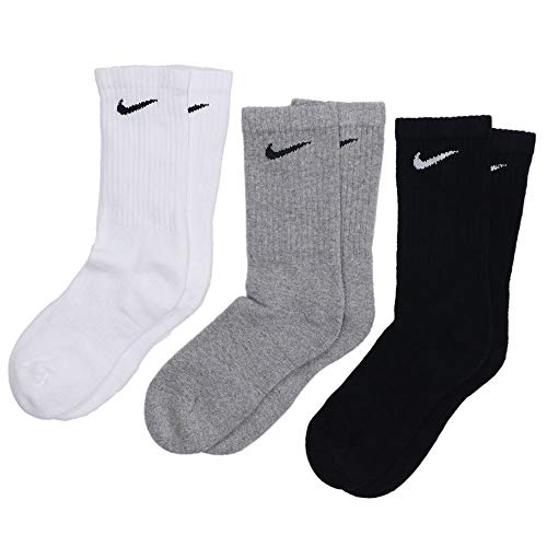 NIKE U NK Everyday Cush Crew 3Pr Calcetines, Unisex Adulto, whblk/dghblk/blkwh, M