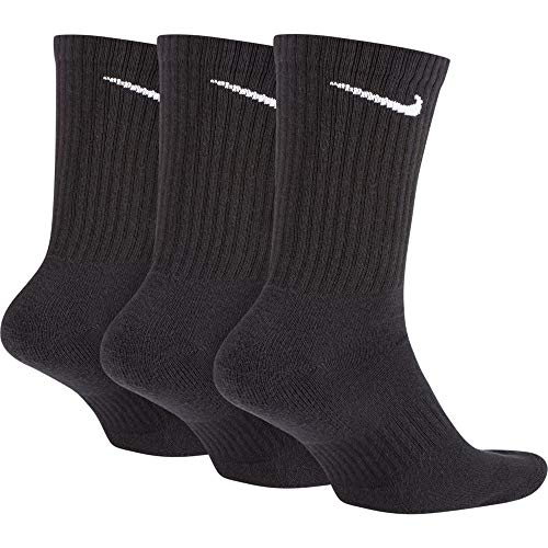 NIKE U NK Everyday Cush Crew 3Pr Socks, Unisex Adulto, Black/White, L