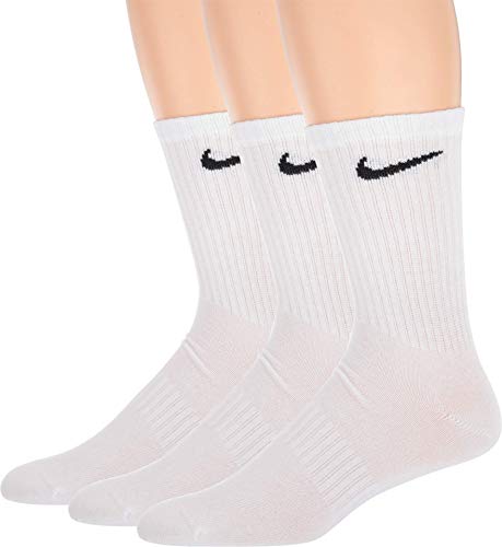 NIKE U NK Everyday LTWT Crew 3Pr Calcetines, Hombre, White/Black, L