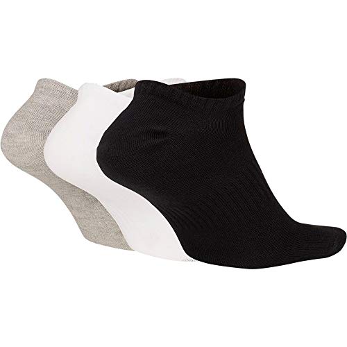 NIKE U NK Everyday Ltwt Ns 3Pr Socks, Unisex adulto, WhBlk/ DghBlk/ BlkWh, L