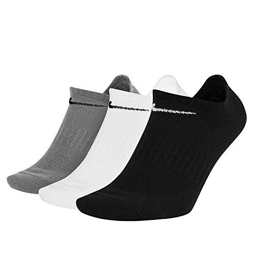 NIKE U NK Everyday Ltwt Ns 3Pr Socks, Unisex adulto, WhBlk/ DghBlk/ BlkWh, L