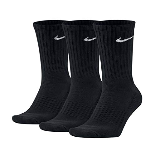 Nike Value Cotton Crew - Calcetines (3 unidades) blanco/negro L