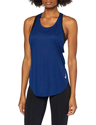 NIKE W NK City Sleek Camiseta sin Mangas, Mujer, Blue Void/Reflective silv, XL