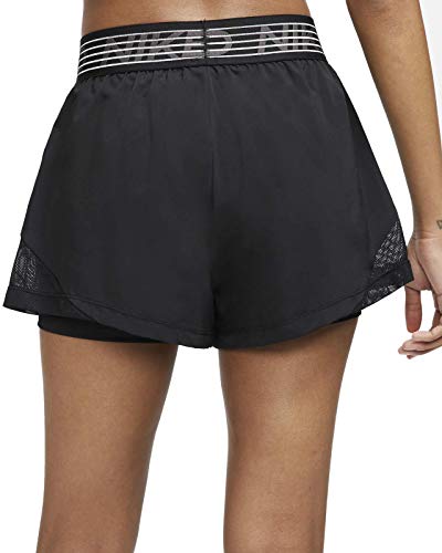 NIKE W NK FLX 2In1 Short Wvn Essnt Pantalones Cortos de Deporte, Mujer, Black/Black/Thunder Grey, S