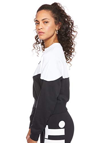 Nike W NSW HRTG Crew FLC - Sudadera para Mujer, White/Black, M