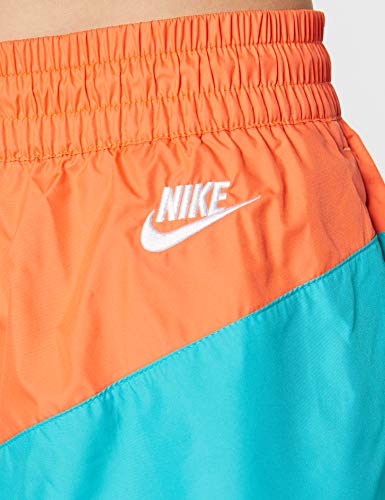 NIKE W NSW Hrtg - Pantalones Cortos para Mujer, W NSW HRTG Short WVN, Mujer, Color Cabana/Césped Naranja/(Blanco), tamaño Large