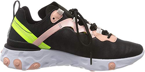 Nike W React Element 55 PRM, Zapatillas para Correr para Mujer, Black Volt Coral Stardust, 38 EU