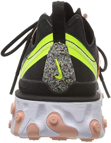 Nike W React Element 55 PRM, Zapatillas para Correr para Mujer, Black Volt Coral Stardust, 38 EU