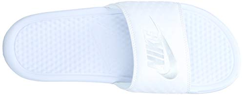 Nike Wmns Benassi JDI, Chanclas para Mujer, Blanco (White/Metallic Silver 102), 39 EU