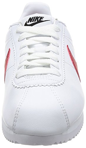 Nike Wmns Classic Cortez Leather, Zapatillas para Mujer, Blanco (White/Varsity Red-Varsity Royal 103), 37.5 EU