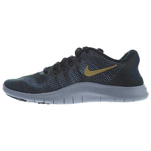 Nike Wmns Flex 2018 RN, Zapatillas de Running para Mujer, Multicolor (Black/Metallic Gold/Obsidian 008), 38.5 EU