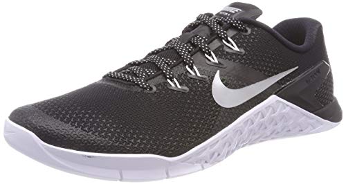 Nike Wmns Metcon 4, Zapatillas de Gimnasia para Mujer, Negro (Black/Metallic Silver/White/Volt Glow 001), 42.5 EU