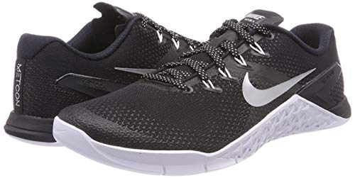 Nike Wmns Metcon 4, Zapatillas de Gimnasia para Mujer, Negro (Black/Metallic Silver/White/Volt Glow 001), 42.5 EU