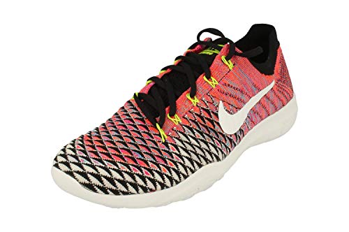 NIKE Women's WMNS Free TR Flyknit 2, Black/White-Volt-Deadly Pink, 6 M US