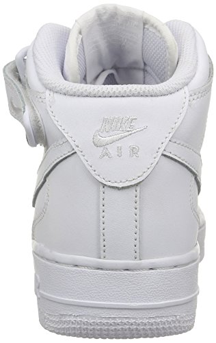 NIKE - Zapatillas de deporte Air Force 1 Mid 06 , Niños , Blanco (White/White), Blanco (WHITE), 35.5