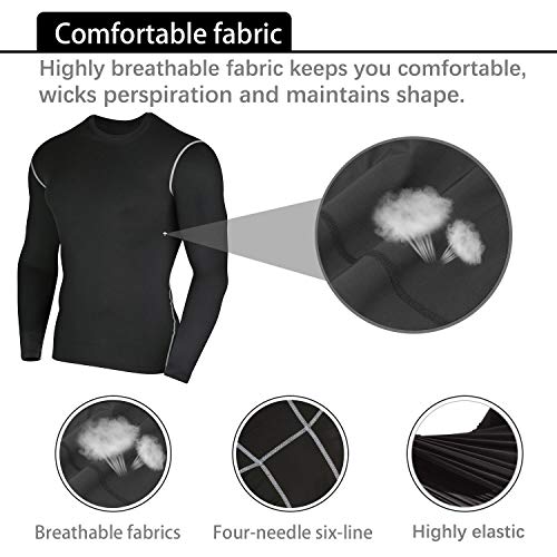 Niksa 3 Piezas Conjunto de Compresion Hombre, Camisetas Compression Mallas Running Pantalon Corto Deporte Ropa Deportiva Hombre para Running, Correr, Gym, Fitness XL