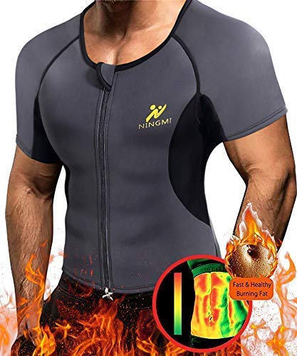 Ningmi - Chaleco de sudación para Hombre, Neopreno, Camiseta de Tirantes Adelgazante, Fitness, Ropa de sudación para pérdida de Peso Gris XXL