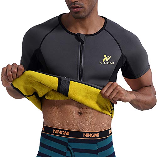 Ningmi - Chaleco de sudación para Hombre, Neopreno, Camiseta de Tirantes Adelgazante, Fitness, Ropa de sudación para pérdida de Peso Gris XXL