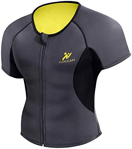 Ningmi - Chaleco de sudación para Hombre, Neopreno, Camiseta de Tirantes Adelgazante, Fitness, Ropa de sudación para pérdida de Peso Gris XXL