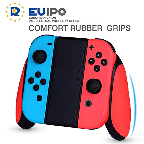 Nintendo Switch Joy-con Grips (3 Piezas),HEYSTOP Estuche Protector Handle Kits para Mandos JoyCon Set de Nintendo Switch Controller