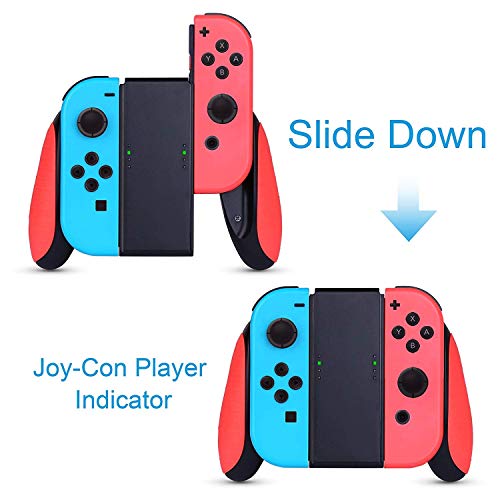 Nintendo Switch Joy-con Grips (3 Piezas),HEYSTOP Estuche Protector Handle Kits para Mandos JoyCon Set de Nintendo Switch Controller