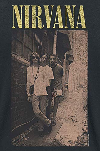 Nirvana Camiseta Oficial de Manga Corta con Estampado Alleyway - Negro M