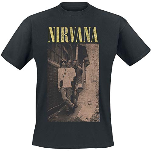Nirvana Camiseta Oficial de Manga Corta con Estampado Alleyway - Negro M