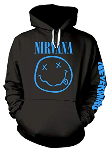 Nirvana 'Nevermind Smile' (Black) Pull Over Hoodie (Small)