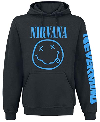 Nirvana Nevermind Smile Sudadera con Capucha Negro M