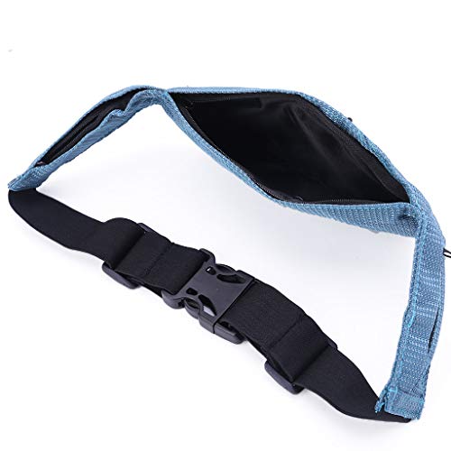 niumanery Running Belt Fanny Pack Bum Bag with Water Bottle Holder and Earphone Outlet Dark Blue