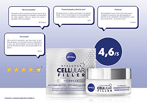 NIVEA Hyaluron Cellular Filler Cuidado de Día FP30, crema hidratante de día, crema antiarrugas con ácido hialurónico, crema antiedad - 1 x 50 ml