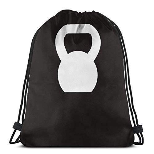 No aplicable Kettlebell Wod blanco cordón bolsas bolsa gimnasio mochila deporte mochila mochila