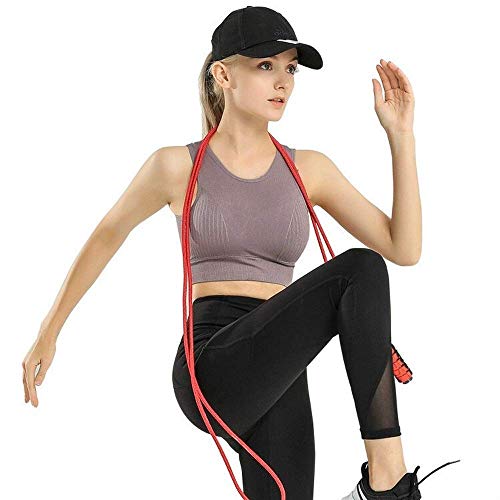 No se marca correas de alta velocidad saltar la cuerda Saltar la cuerda Crossfit Fitness Equipment doble cojinete de soporte de peso de algodón cuerda de nylon cuerda de salto (Color: Rojo, Tamaño: Li