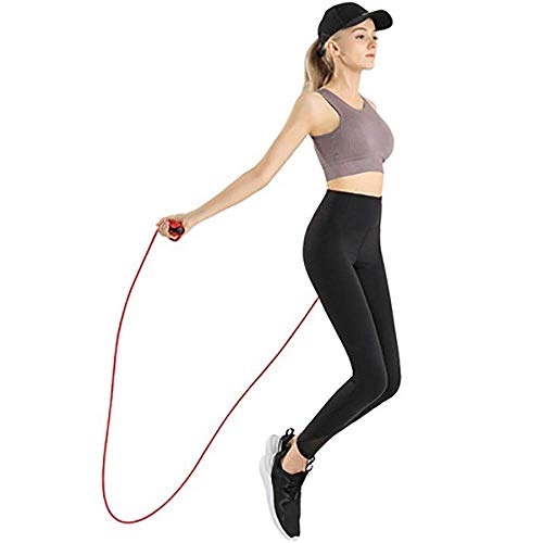 No se marca correas de alta velocidad saltar la cuerda Saltar la cuerda Crossfit Fitness Equipment doble cojinete de soporte de peso de algodón cuerda de nylon cuerda de salto (Color: Rojo, Tamaño: Li