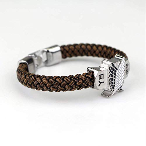 nobranded Attack On Titan Logo Pulseras De Cuero para Mujeres Hombres Pulsera Hebilla Pulseras Anime Accesorios De Joyería