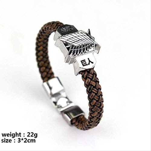 nobranded Attack On Titan Logo Pulseras De Cuero para Mujeres Hombres Pulsera Hebilla Pulseras Anime Accesorios De Joyería