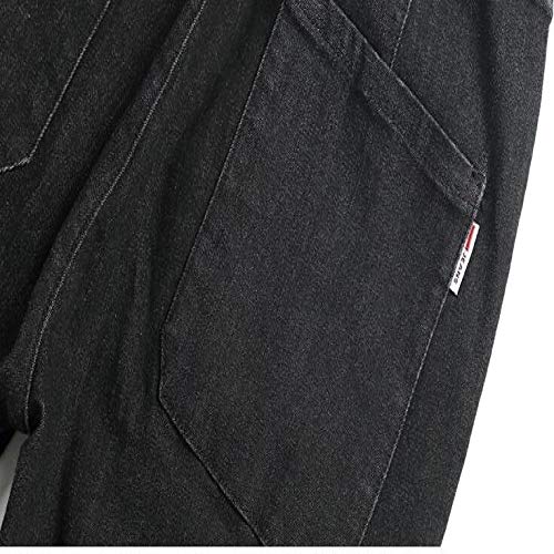 nobranded Pantalones de Hombre Jeans Elasticidad Versión Regular Jeans Lavados Harlan Talla Grande Cintura elástica Correa Pantalones con Vigas