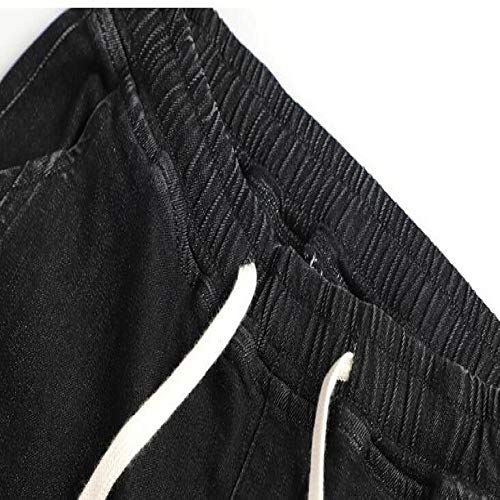 nobranded Pantalones de Hombre Jeans Elasticidad Versión Regular Jeans Lavados Harlan Talla Grande Cintura elástica Correa Pantalones con Vigas