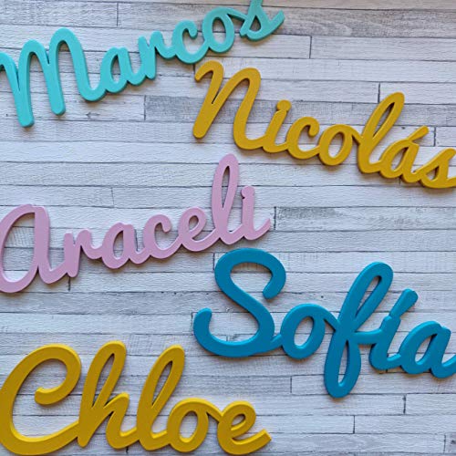 Nombres decorativos infantil de madera, regalos únicos y originales para decoraciones de pared. Nombre puerta habitación, Regalos personalizados boda bautizo comunión