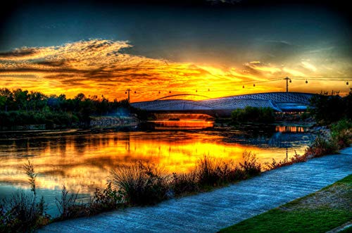 non branded 1000 Piezas de Rompecabezas de Madera Regalo España Puente del río Puesta de Sol