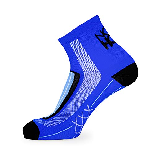 Nordhorn Quarter Pro - Calcetines deportivos para hombre y mujer, transpirables para correr, correr, fitness, ciclismo y crossfit, Primavera-verano 20., Hombre, color azul, tamaño 43/45 ES