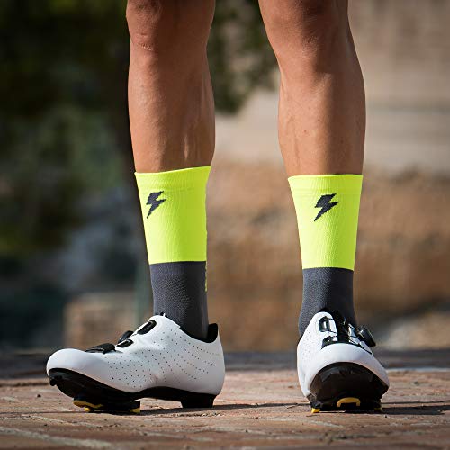 NORTEI Calcetines para Ciclismo, MTB y Running de Caña Alta para Hombre y Mujer – Disconnect (S-M (38-42))