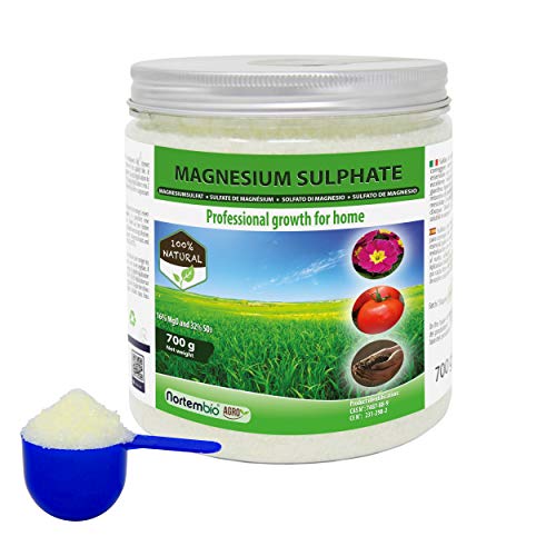 Nortembio Agro Sulfato de Magnesio Natural 700 g. Abono de Uso Universal. Favorece el Crecimiento de Cultivos, Jardines, Plantas de Interior y Exterior.