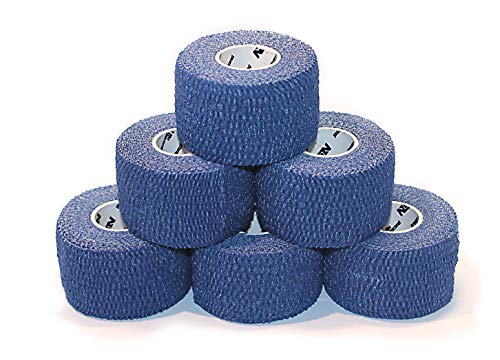 NOSECOND 6 x Pack Tape Premium de algodón elástico Adhesivo de 38mm x 4.5m (Azul)